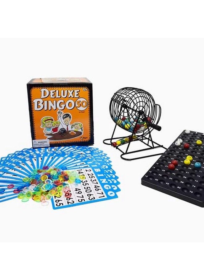 Regal Games - Deluxe Bingo Set Includes Bingo Cage Master Board 50 Mixed Cards 75 Calling Balls Colorful Chips Ideal For Large Groups Parties - Image 1