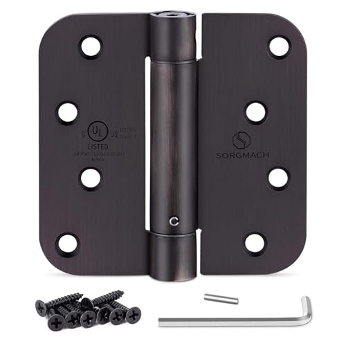 SORGMACH Self Closing Hinge Oil Rubbed Bronze Auto Close Hardware Hinge Outlet Adjustable Spring Hinges Door Closer Hinge 5/8" Radius Corner for Commercial Grade Self-Closing, UL Listed 3 Pack - Image 1
