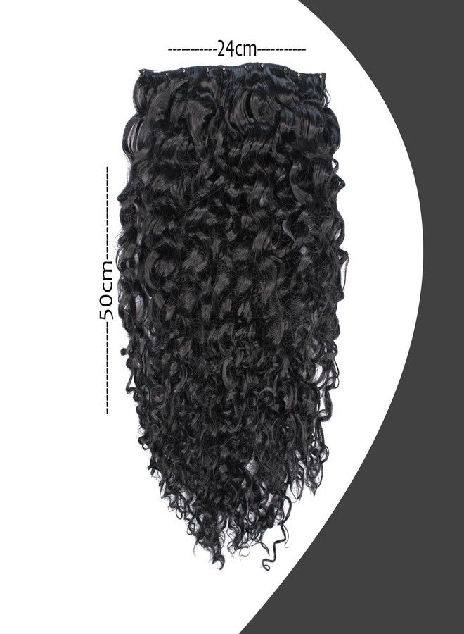 Wizme Clip In Natural Synthetic Hair Extension And Wig For Women And Girls Increase Length And Like Real Hairs (Kniky Curly Extension Brown) - Image 2