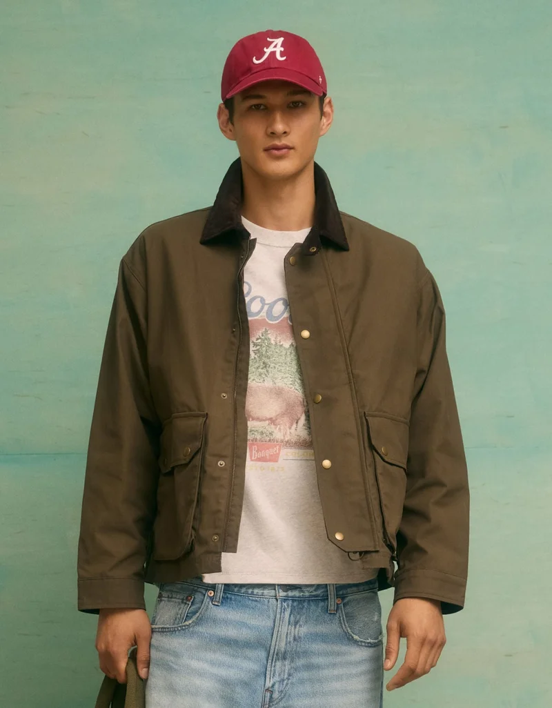 امريكان ايجل جاكيت من قماش الكتان