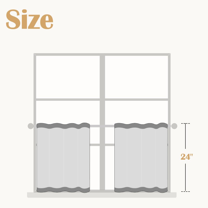 jinchan Striped Linen Kitchen Curtains 24 Inch Cafe Tier Curtains Balanced Stripe Farmhouse Small Drapes for Bathroom Laundry Over Sink Half Window Light Filtering 2 Panels Sage Green on Linen - Image 2