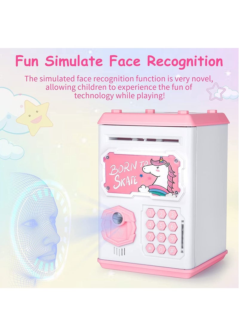 Loquat Electronic Kids Money Bank Mini ATM Cash Coin Bank with Password Face and Fingerprint Recognition - Image 3