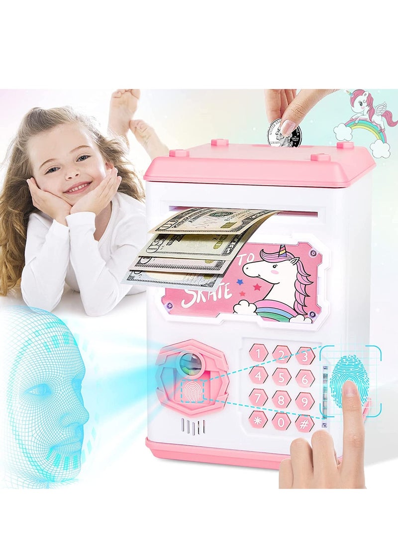 Loquat Electronic Kids Money Bank Mini ATM Cash Coin Bank with Password Face and Fingerprint Recognition - Image 1