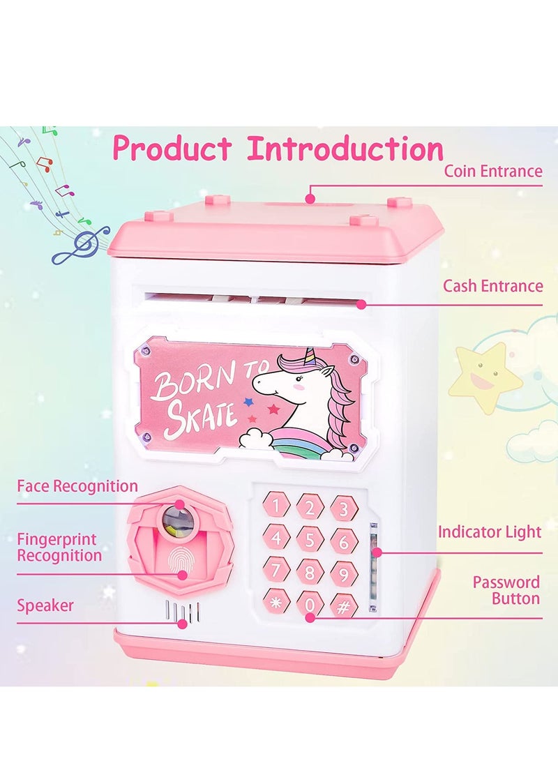 Loquat Electronic Kids Money Bank Mini ATM Cash Coin Bank with Password Face and Fingerprint Recognition - Image 4