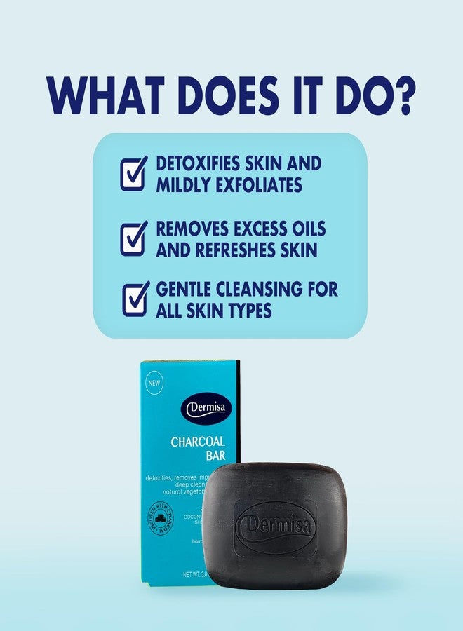 Dermisa Charcoal Bar | Natural Gentle Cleansing Bar | Contains Activated Charcoal, Coconut Oil, Shea Butter, Vitamin C & Licorice | NO PARABENS | 3 OZ (1-Pack) - Image 2