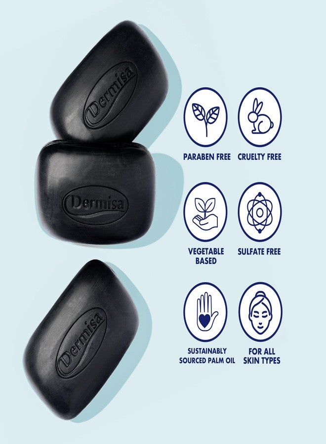 Dermisa Charcoal Bar | Natural Gentle Cleansing Bar | Contains Activated Charcoal, Coconut Oil, Shea Butter, Vitamin C & Licorice | NO PARABENS | 3 OZ (1-Pack) - Image 4