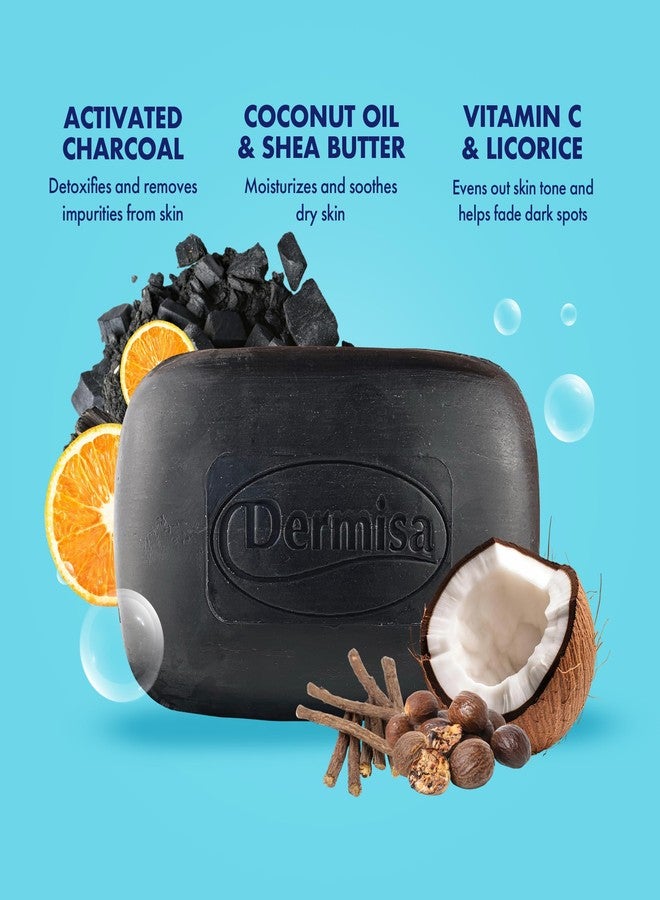 Dermisa Charcoal Bar | Natural Gentle Cleansing Bar | Contains Activated Charcoal, Coconut Oil, Shea Butter, Vitamin C & Licorice | NO PARABENS | 3 OZ (1-Pack) - Image 3