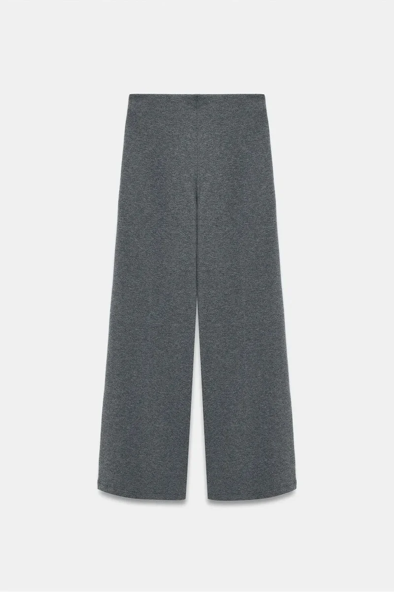 Dilvin Charcoal Grey DILVIN Women's Mid-waist Wide-leg Woven Trousers for Women | Best Price UAE