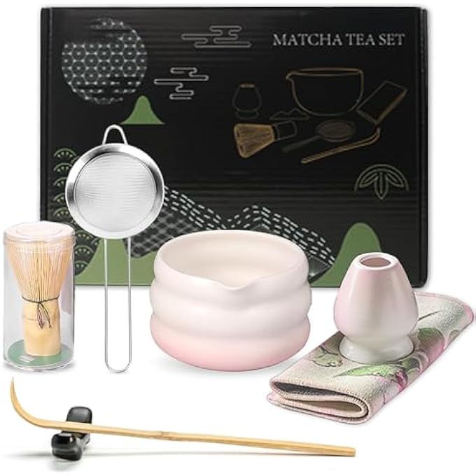 YANGUN 7Pcs Matcha Whisk Set Matcha Tea Set With Bamboo Whisk Ceramic Bowl Scoop  Holder Complete Matcha Making Kit Reusable Matcha Making Kit For Traditional Japanese Tea Ceremony - Image 2