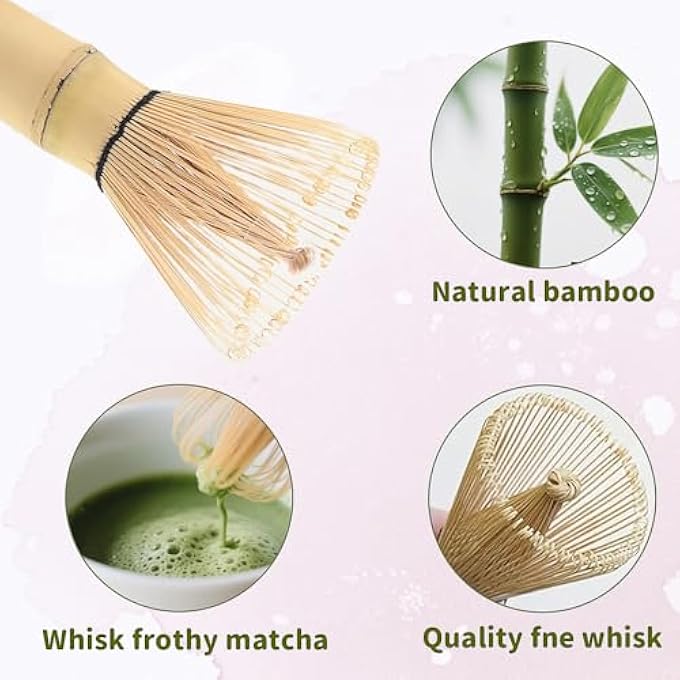 YANGUN 7Pcs Matcha Whisk Set Matcha Tea Set With Bamboo Whisk Ceramic Bowl Scoop  Holder Complete Matcha Making Kit Reusable Matcha Making Kit For Traditional Japanese Tea Ceremony - Image 4