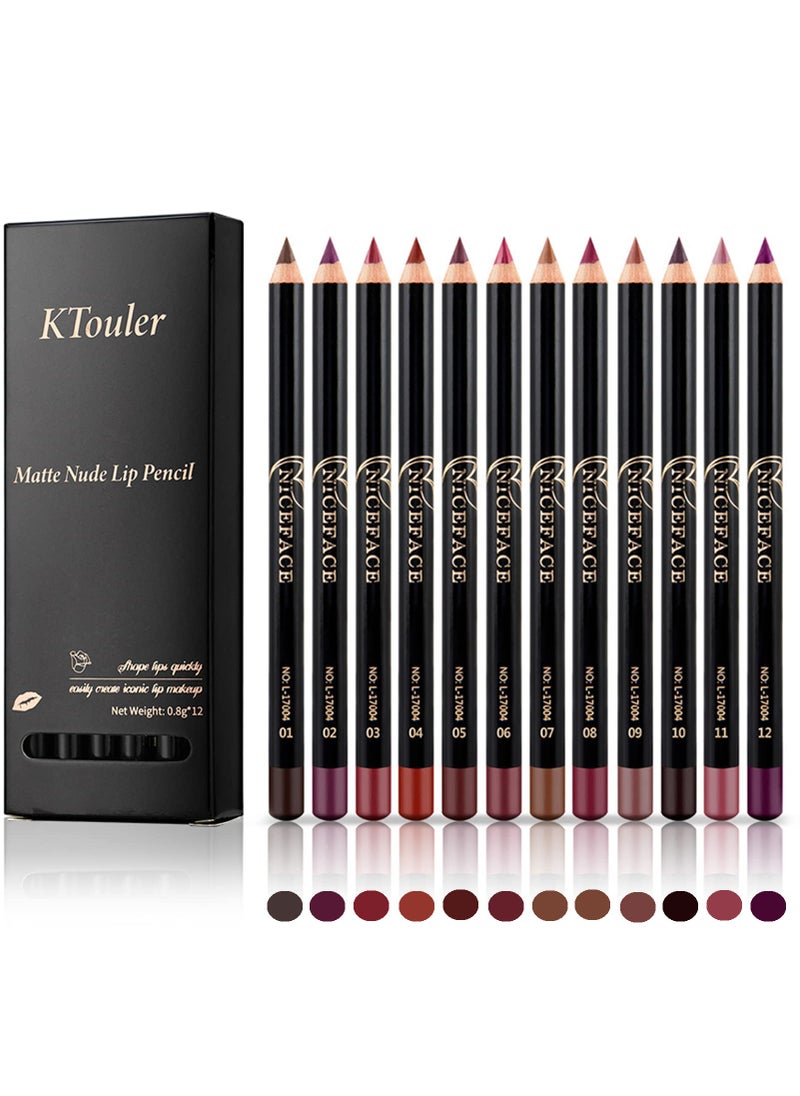 KTouler - KTouler 12 Pcs Matte Lip Liner Pencil Set, Smooth Waterproof Long-Lasting Fade Resistant Lip Pencil Makeup Gift Set for Women and Girls - Image 1