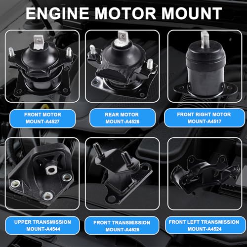 DOFOCH Engine Motor Mount Set Compatible with 2003-2007 Honda Accord 3.0L V6 Replaces# A4527HY A4526HY A4525 A4544 A4517 A4524 - Image 2