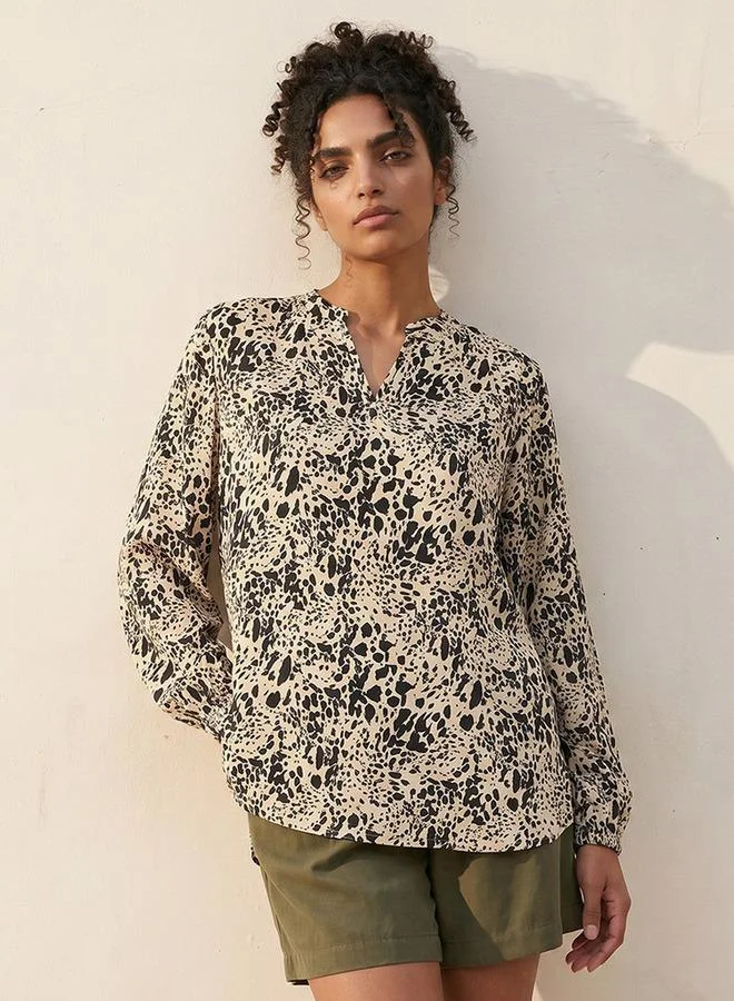 سبلاش فيڤ V NECK WOVEN TOP PRINT