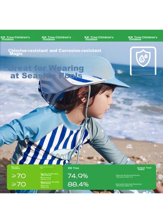 Kocotreekk Children's Swimwear, Girls' Two-piece Swimsuit, Class A Boys' And Girls' Long-sleeve Sun Protection Swimwear, For Older Children - Image 4