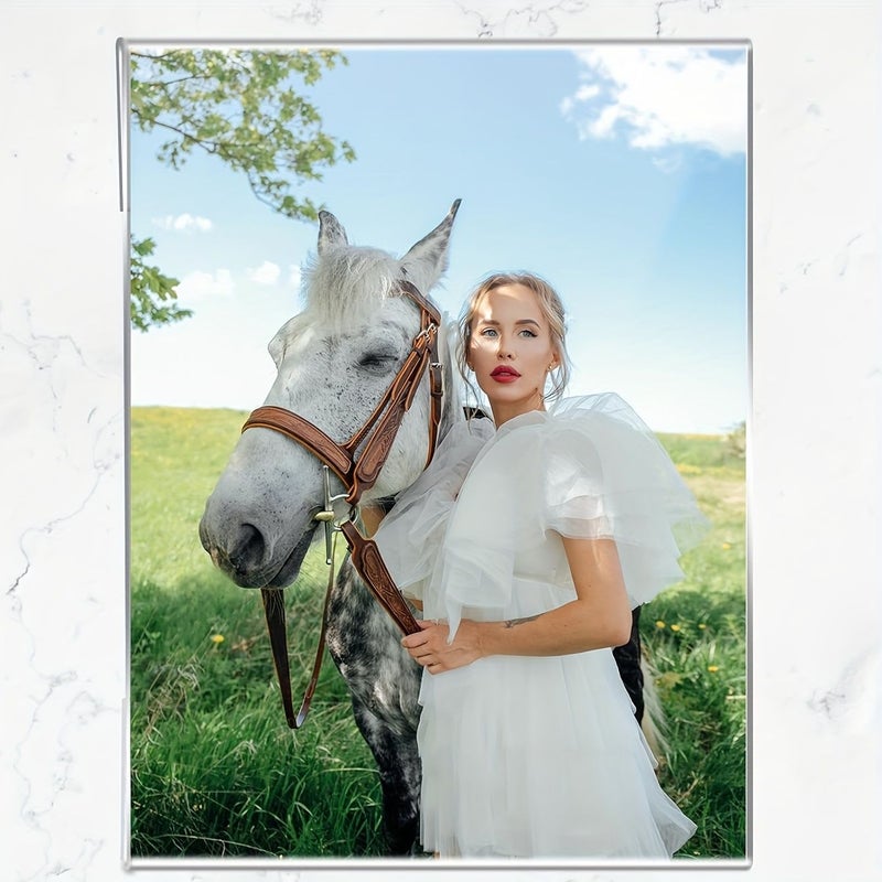 Set Of 2 Transparent Acrylic Photo Frames 4x6 Floating Wall Mounted - Image 4