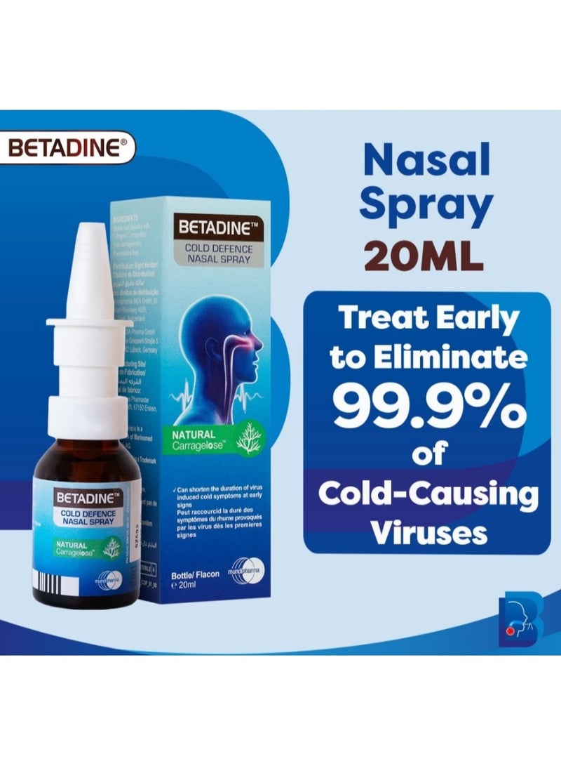 Betadine Cold Defence Nasal Spray 20ml | Helps Reduce Cold & Flu Symptoms, Soothes Nasal Passages, Daily Protection - Image 2