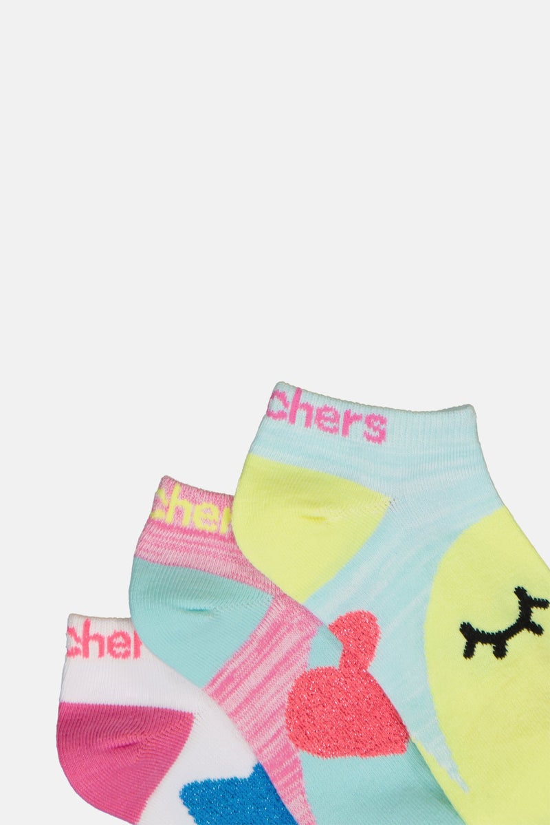 SKECHERS Kids Girl 6 Pairs Brand Logo Low Cut Socks, Multicolor - Image 2