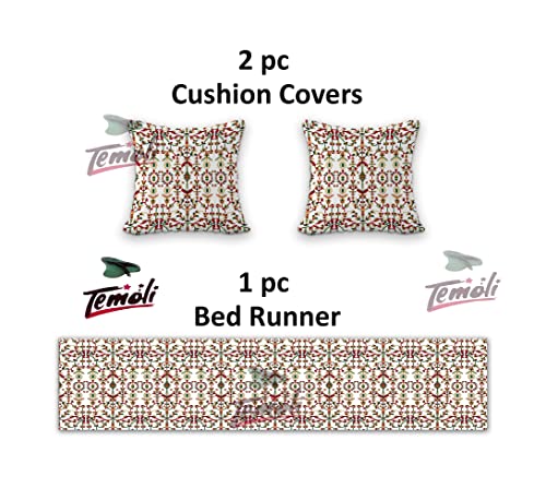 Temoli® Bed Runner with Reversible Cushion Cover Decorative Scarf for Bedroom Hotel Wedding Room 18x90 in,16x16 in. (White) - Image 3
