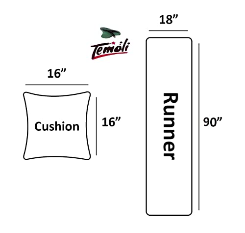 Temoli® Bed Runner with Reversible Cushion Cover Decorative Scarf for Bedroom Hotel Wedding Room 18x90 in,16x16 in. (White) - Image 4