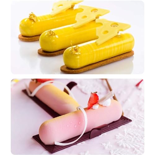 OCPO KITCHEN Eclair Silicone Mold for Baking Mousse Cake Dessert Pastry Chocolate, Ice Cream Mould, Cake Decoration Mold, Fashion Eclair Shape (6-Cavity) - Image 3