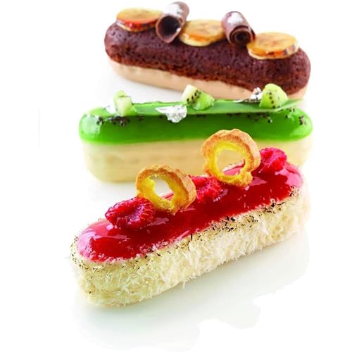 OCPO KITCHEN Eclair Silicone Mold for Baking Mousse Cake Dessert Pastry Chocolate, Ice Cream Mould, Cake Decoration Mold, Fashion Eclair Shape (6-Cavity) - Image 5