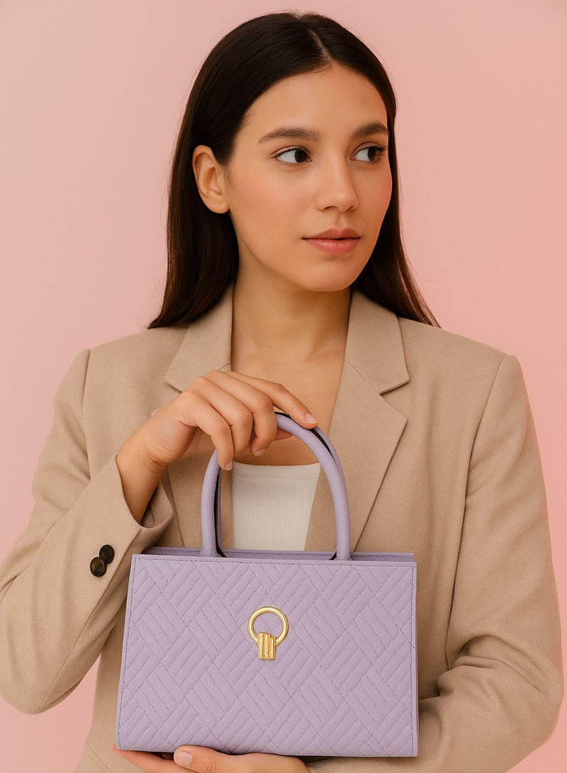 VIPTOUR Luxury Women’s PU Leather Handbag – Quilted Designer Top Handle Bag with Zipper Closure & Polyester Lining – Elegant Shoulder Tote for women - Image 4