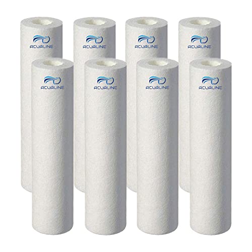 Acualine Water Filter Candle, Water Purifier Candle 10 Inch 5 Micron 90 gm, Spun Filter for Water Purifier, High Density Pre Filter Cartridge for All Type of RO Water Purifier (Pack of 8) - Image 1