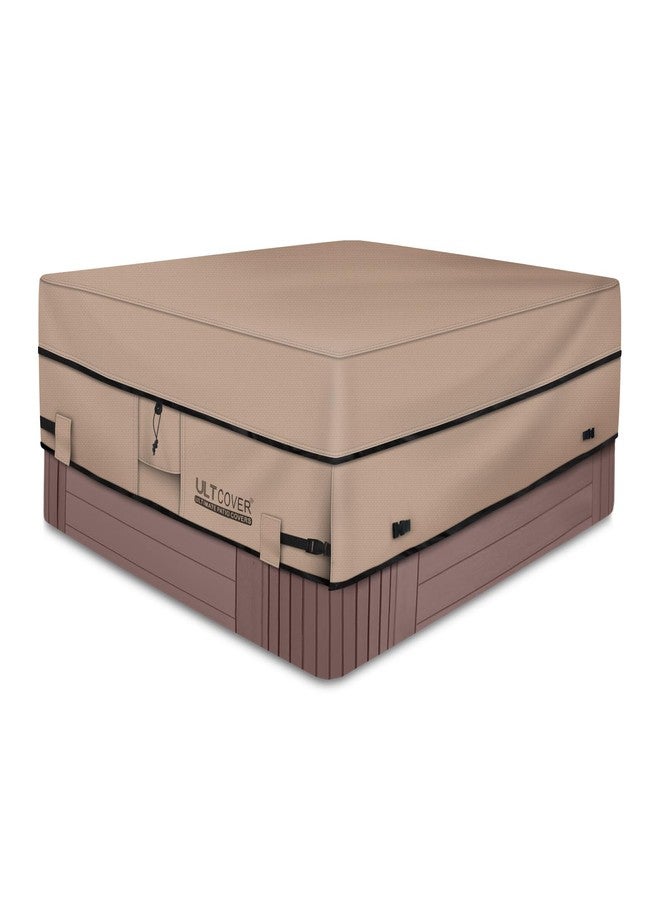 ULTCOVER Waterproof 600D Polyester Square Hot Tub Cover Outdoor SPA Covers 72 x 72 inch Black - Image 1
