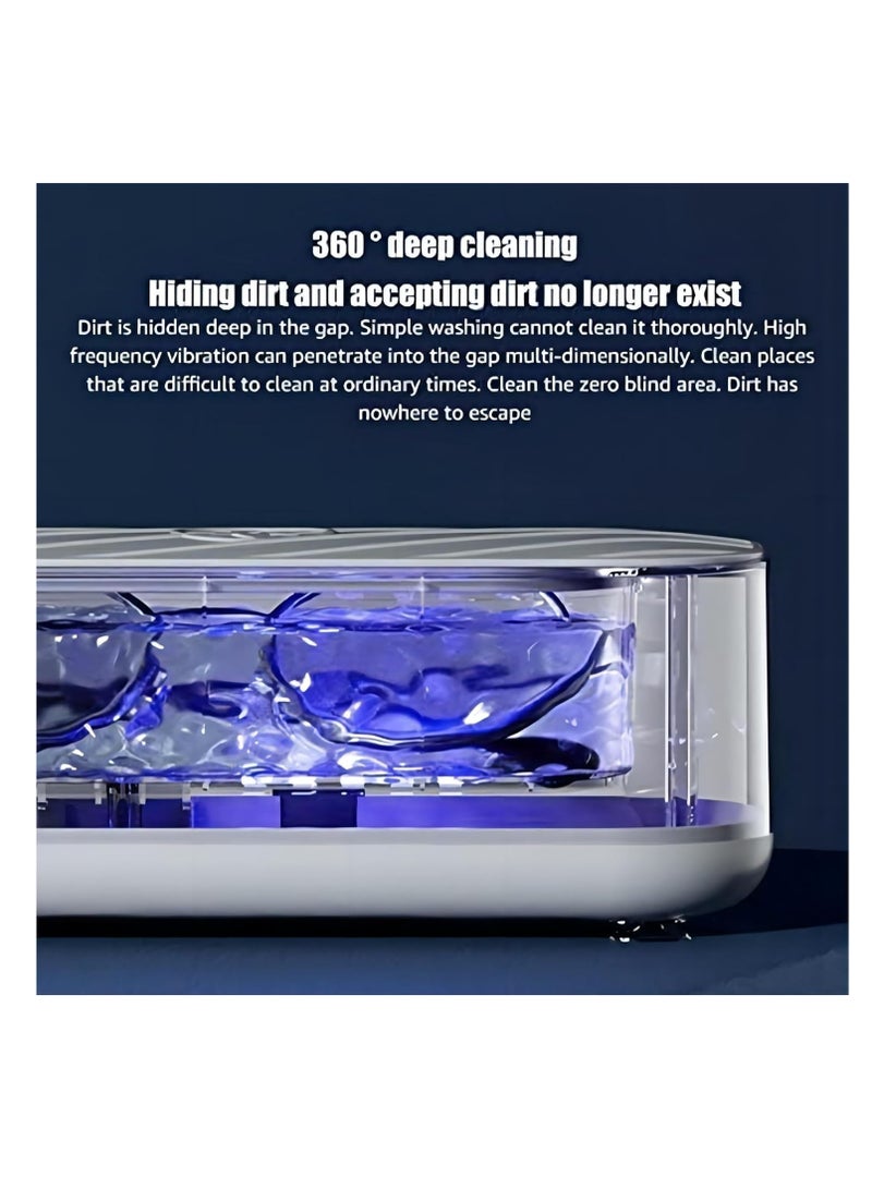 كول بيبي منظف ​​بالموجات فوق الصوتية منظف مجوهرات بالموجات فوق الصوتية جهاز تنظيف نظارات بالموجات فوق الصوتية قابل لإعادة الشحن منظف منزلي محمول - Image 3