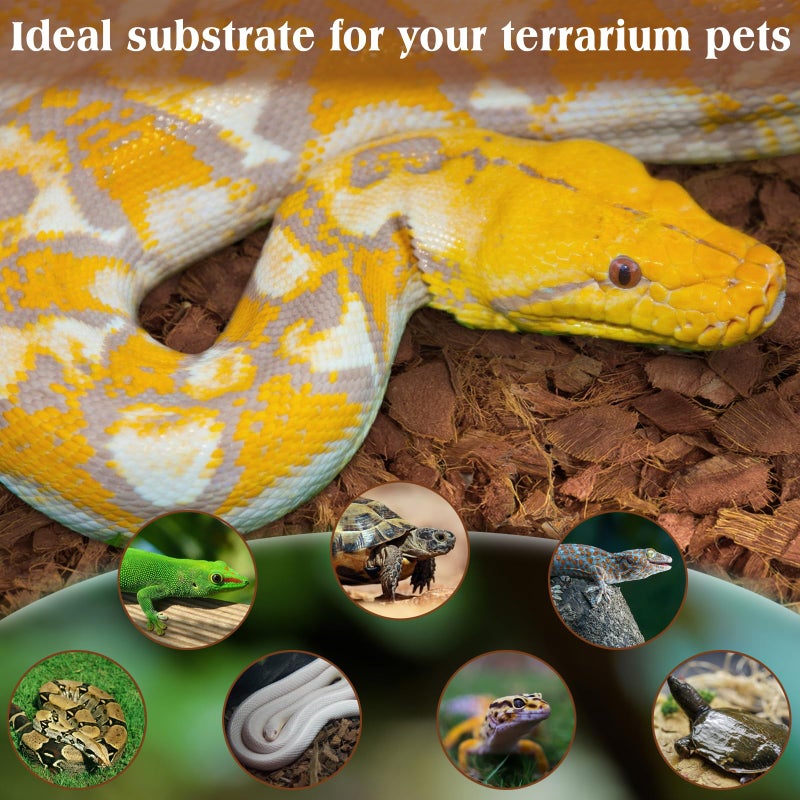 ZeeDix 10LBS Coconut Husk Chip Substrate for Reptiles, 72QT Compressed Organic Coco Coir Chips for Snake Habitat, Reptile Bedding for Ball Python, Tortoises, Geckos, Lizards Terrarium Tanks - Image 4