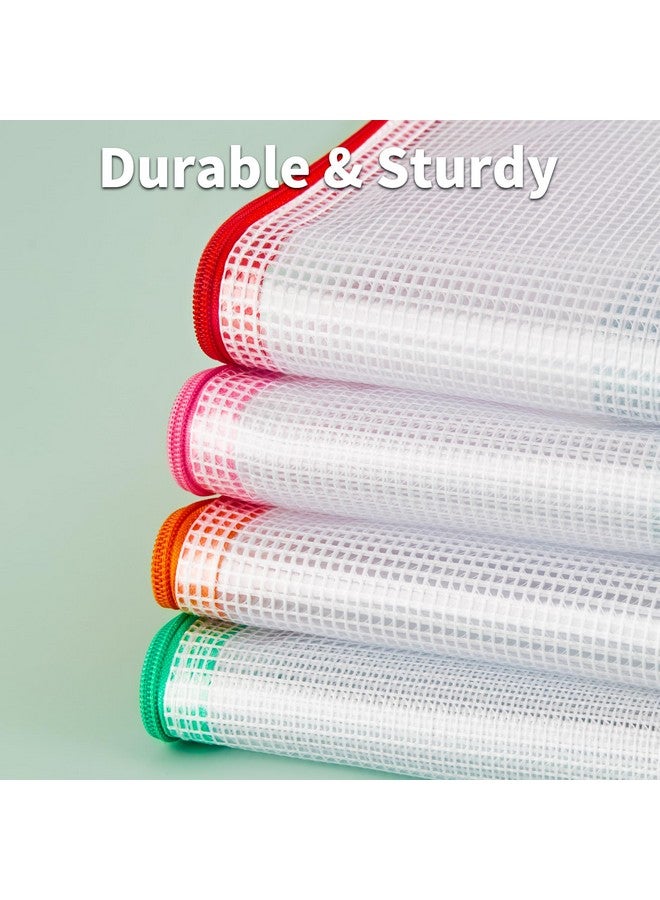 JARLINK A3 (16.9X12.4 In, 12 Pcs) Mesh Zipper Pouch, 12 Colors Extra Large Zipper Bags, Waterproof File Pouches For Office Supplies, Puzzles, Board Game, School, Travel Accessories& Craft Projects  - Image 4
