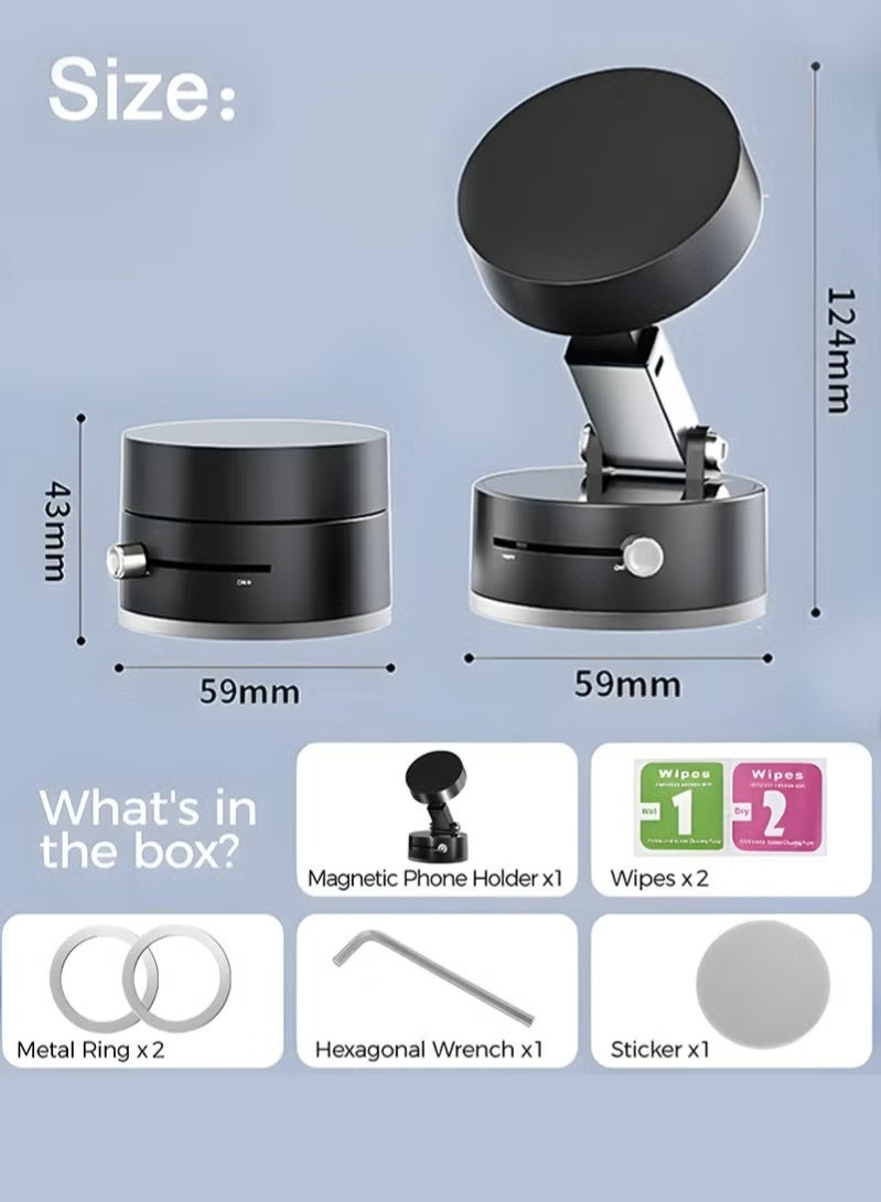 Aijmil mobile stand Magnetic car phone holder, vacuum adsorption base, multi-angle rotation, magnetic bracket, easy to install - Image 2