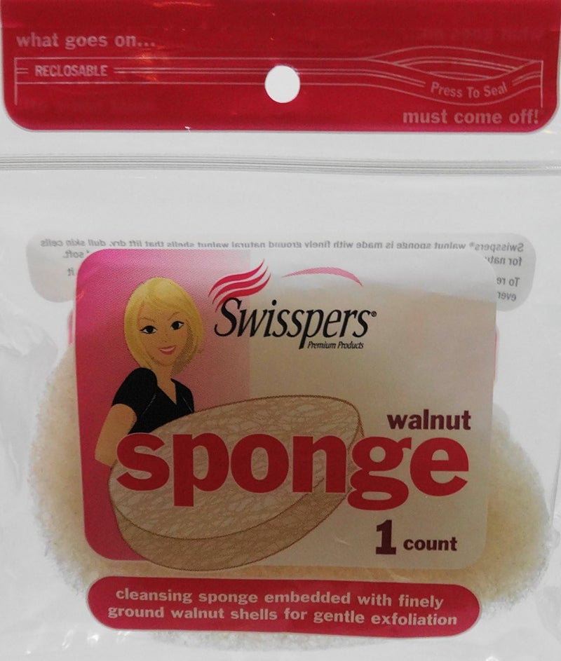 Swisspers 2 Piece Walnut Exfoliating Sponge 064 Ounce