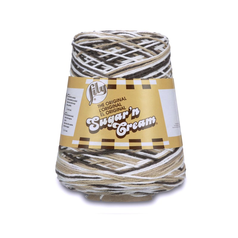 Lily Sugar'n Cream Cotton Cone Yarn, 14 oz, Chocolate Ombre, 1 Cone - Image 1