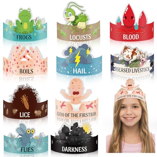 Skyygemm 30 Pcs Passover Plague Toys Crafts for Kids Pesach Games Party Favors Ten Plagues of Egypt Kit Crafts Passover Decoration Gift for Seder Family Party Holiday Supply - Image 1