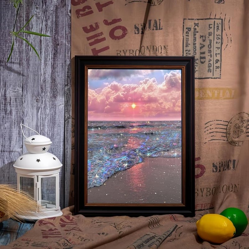 Acelii 5D Diamond Art Kits for Adults Beginners,Beach Scenery DIY Full Round Drill Diamond Painting Kits, Paint by Diamonds Dots Gem Art Easy,Home Wall Decor 12X16 Inch - Image 2