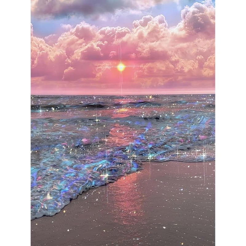Acelii 5D Diamond Art Kits for Adults Beginners,Beach Scenery DIY Full Round Drill Diamond Painting Kits, Paint by Diamonds Dots Gem Art Easy,Home Wall Decor 12X16 Inch - Image 1