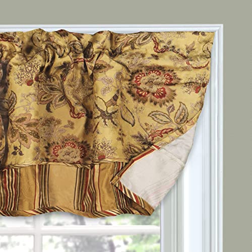 Waverly Traditions Navarra Farmhouse Scalloped Rod Pocket Valance for Windows in Bedroom, Kitchen, or Living Room, 52" x 16", Antique - Image 3