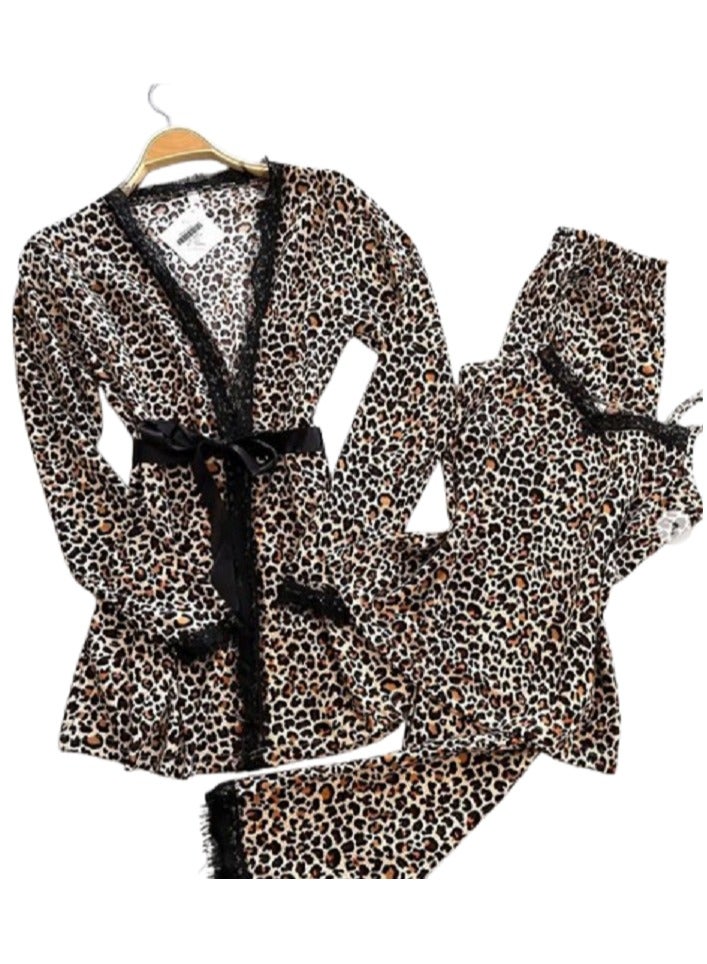 3 قطع طقم بيجامة نسائي - Image 3