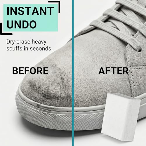Kaps Suede & Nubuck Cleaner Block - Waterless Eraser Removes Dirt, Scuff Marks and Stains from Suede, Nubuck and Velour Shoes, Sneakers, Boots and Bags, Travel Size Shoe Cleaning Accessory - Image 2