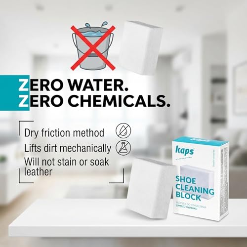 Kaps Suede & Nubuck Cleaner Block - Waterless Eraser Removes Dirt, Scuff Marks and Stains from Suede, Nubuck and Velour Shoes, Sneakers, Boots and Bags, Travel Size Shoe Cleaning Accessory - Image 3
