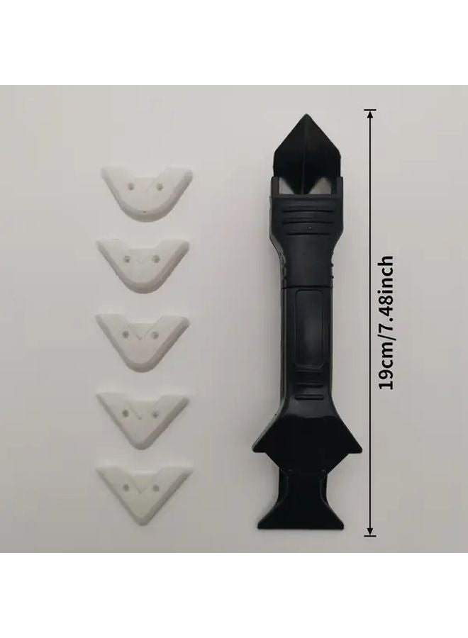1pc 5 In 1 Multi Functional Caulk Remover Tool Kit Plastic Grout Scraper For Kitchen Bathroom - Image 1