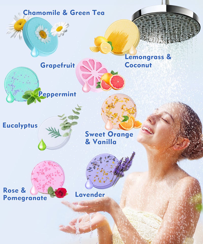 Aofmee Shower Steamers Aromatherapy - Pack of 8 Shower Bombs with Essential Oils for Relaxation, Christmas Gifts Birthday Gifts for Women and Men, Stress Relief and Luxury Self Care Shower Bath Bombs - Image 2