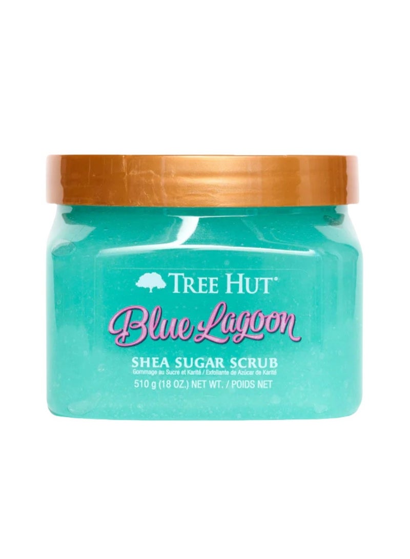 Tree Hut Blue Lagoon Shea Sugar Scrub with Shea Butter, Red algae & Coconut Sea Minerals 510g - Image 1