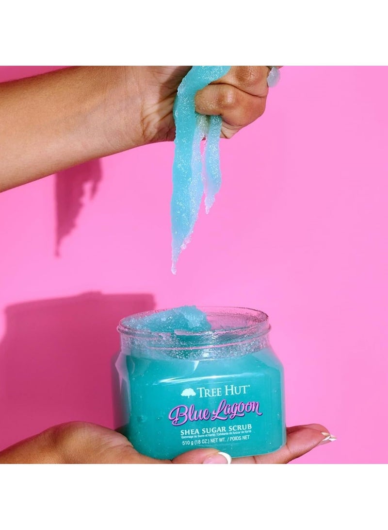 Tree Hut Blue Lagoon Shea Sugar Scrub with Shea Butter, Red algae & Coconut Sea Minerals 510g - Image 2