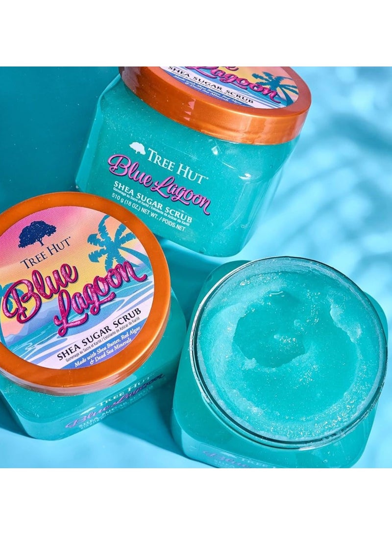 Tree Hut Blue Lagoon Shea Sugar Scrub with Shea Butter, Red algae & Coconut Sea Minerals 510g - Image 3