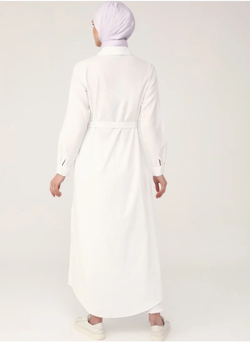 Refka by modanisa Belt Detail Button Down Dress