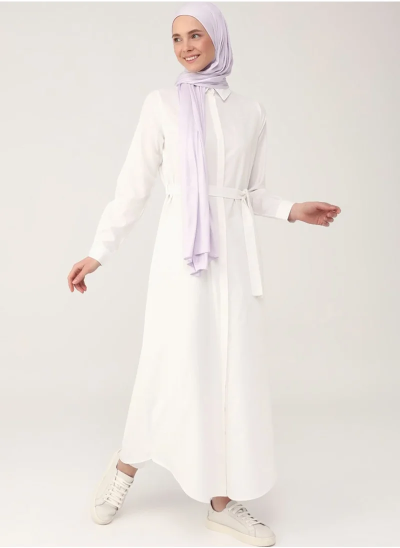 Refka by modanisa Belt Detail Button Down Dress