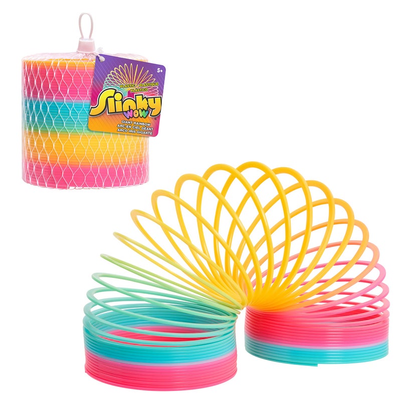 Slinky the Original Walking Spring Toy, 5-inch Diameter Plastic Rainbow Giant Slinky, Fidget Toy, Kids Toys for Ages 5 Up by Just Play - Image 1