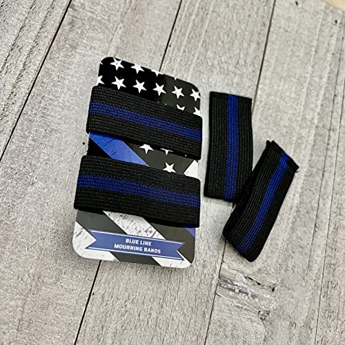 Agent Gear USA Mourning Bands For Badges - Thin Blue Line Elastic Mourning Bands - Funeral Honor Bands - 4 Pack - Image 3